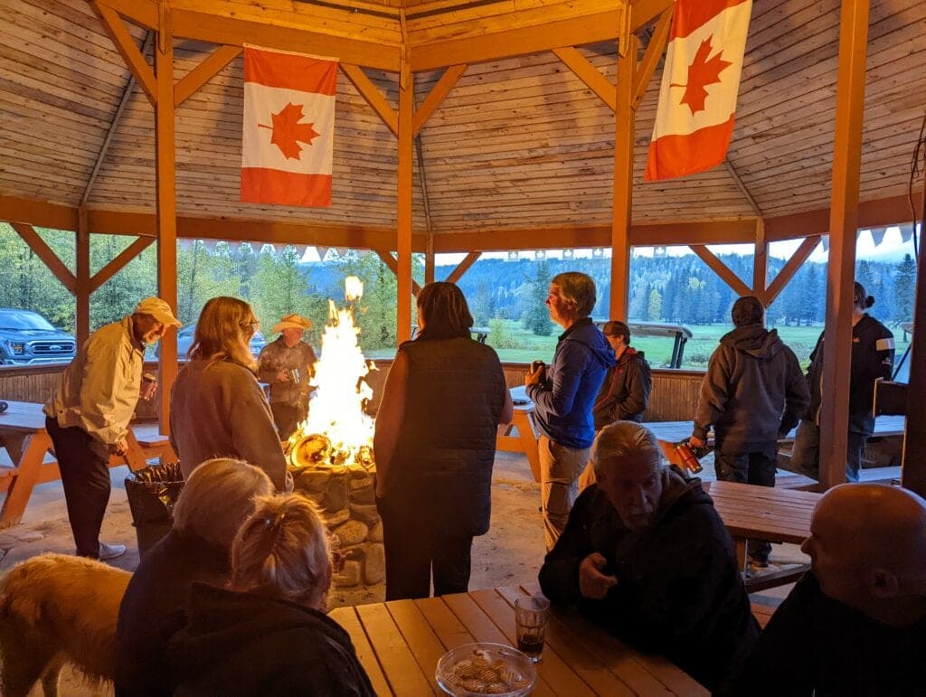 Campfire evening at the gazebo