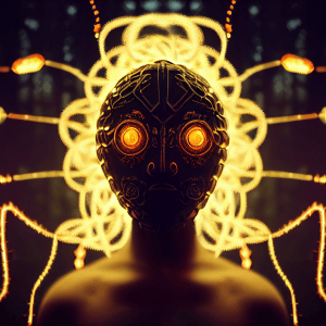 FutureMike_a_mysterious_shaman_braids_mask_closeup_symmetrical__cb83ca0b-599c-4a44-9969-8e6bb5197207