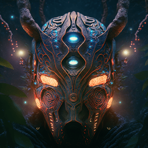 FutureMike_a_mysterious_shaman_mask_closeup_symmetrical_in_a_Fa_2cd7b205-e315-4d58-ab8a-0593f08bfc02