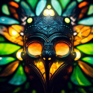 FutureMike_a_mysterious_shaman_mask_closeup_symmetrical_stained_0d42046d-1298-42dd-98f8-5073e2149e57