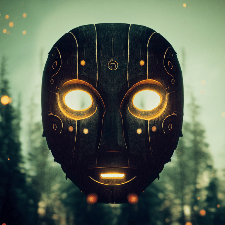 FutureMike_a_mysterious_shaman_wooden_mask_closeup_symmetrical__12252227-e870-4946-a561-efaae6172af7