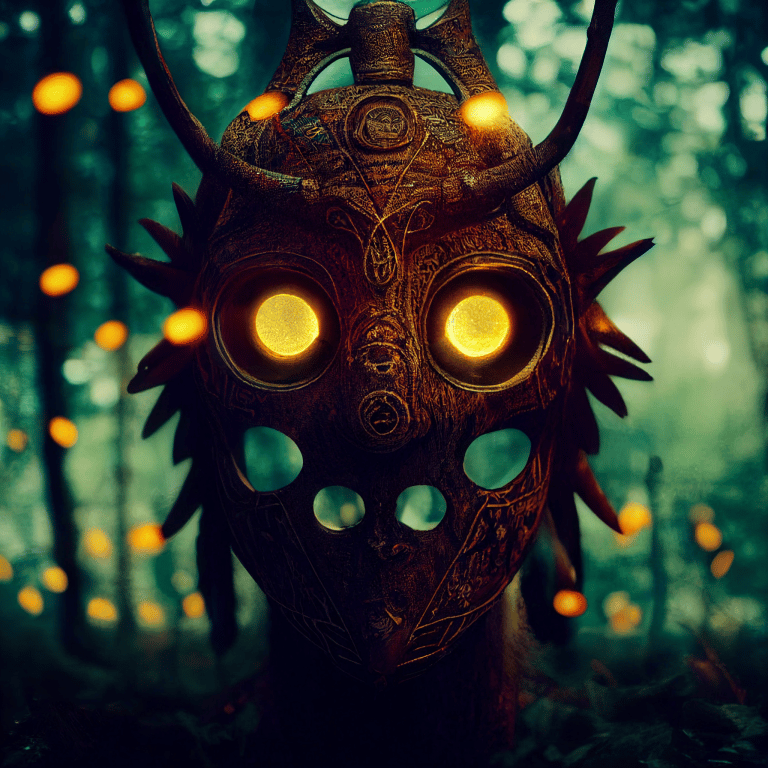 FutureMike_a_mysterious_slavic_shaman_mask_closeup_symmetrical__8098a753-7865-4309-a4f6-f07a367db1f9