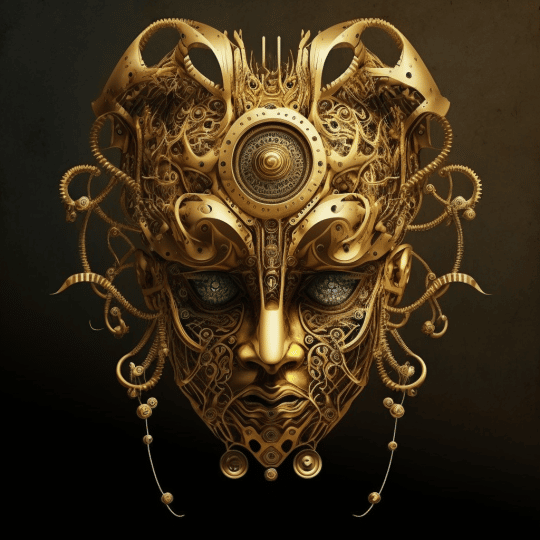 FutureMike_gold_intricate_mask_made_out_of_machine_parts_97b42bc8-41f1-413f-a110-666914cf8a6d