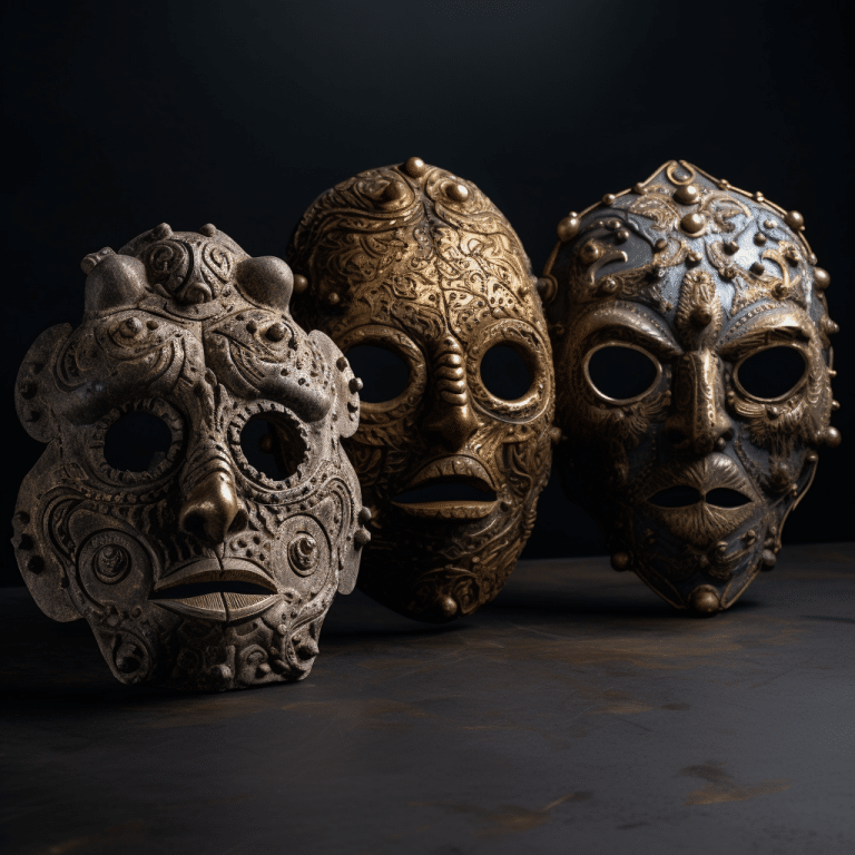 FutureMike_traditional_archetypal_masks_forged_and_molded_from__99ff0e90-e531-40e2-bcfd-38e551c91200
